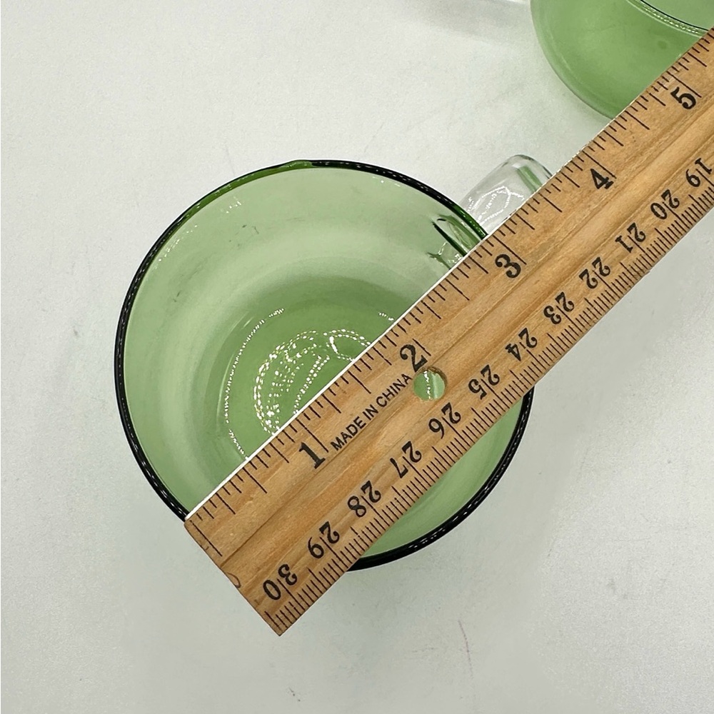 2 Borosilicate Green tinted Tea, Coffee or Espresso Glass cups - Picture 7 of 13